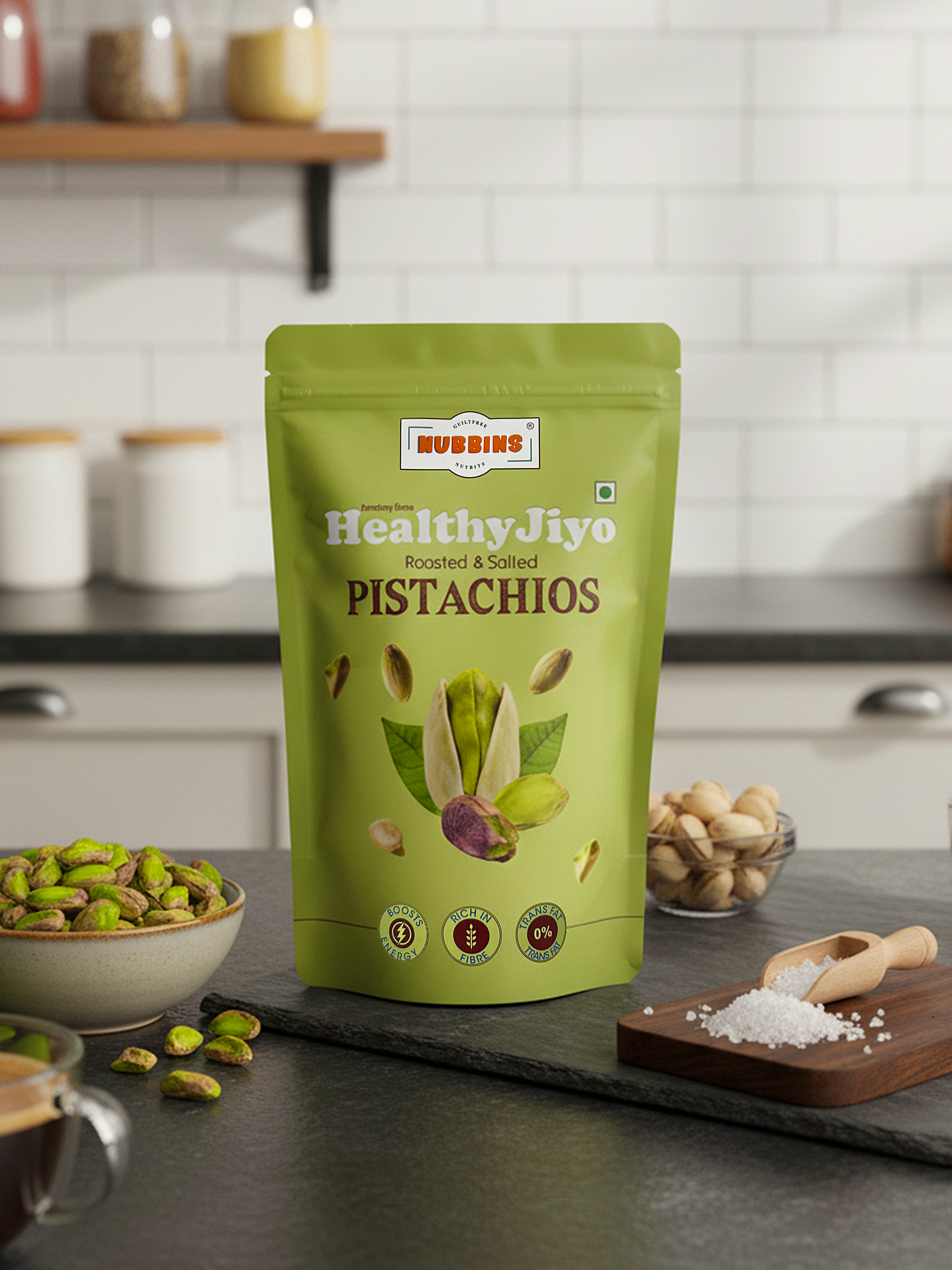 Nubbins HealthyJiyo Roasted & Salted Pistachios 200gm
