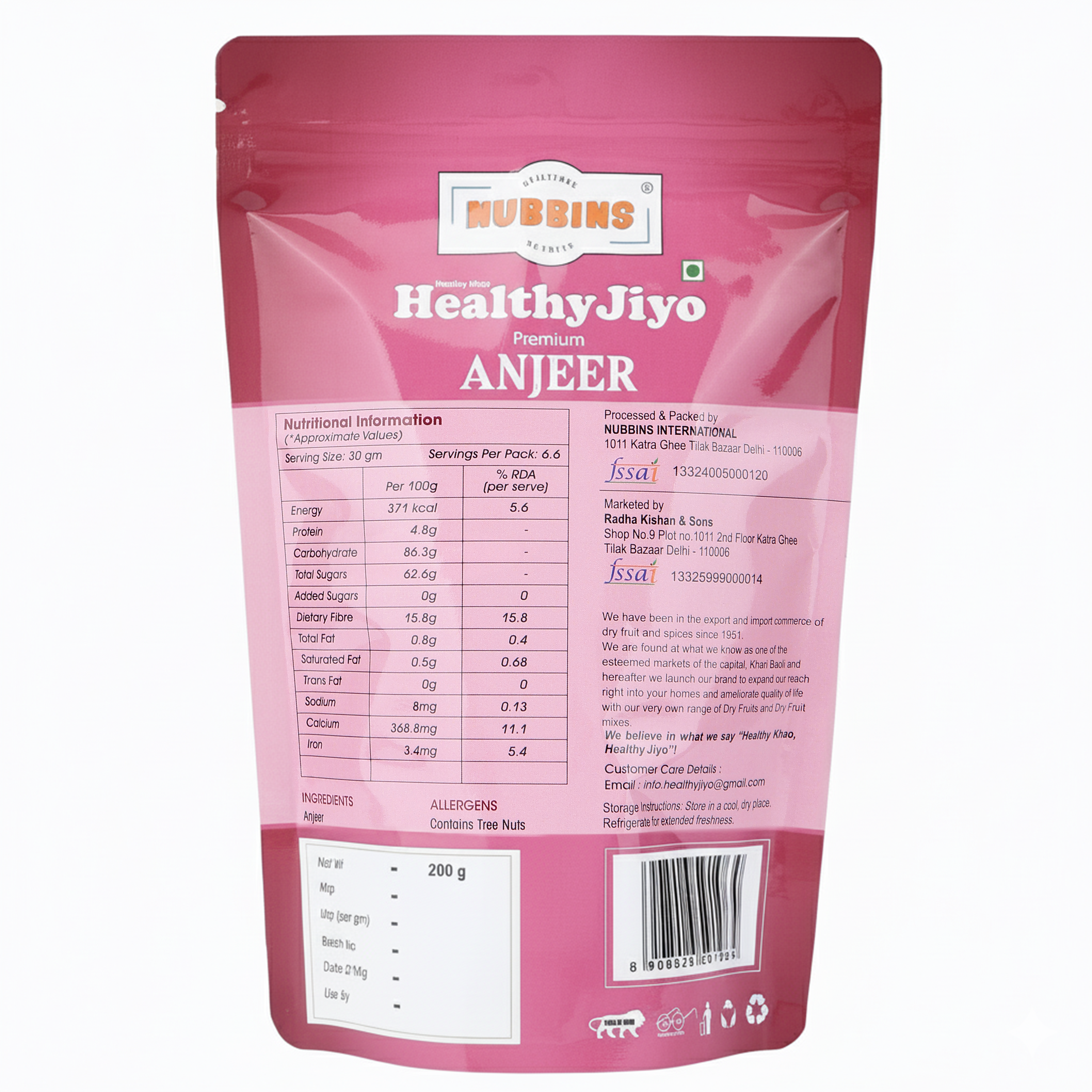 Nubbins HealthyJiyo Premium Anjeer 200gm