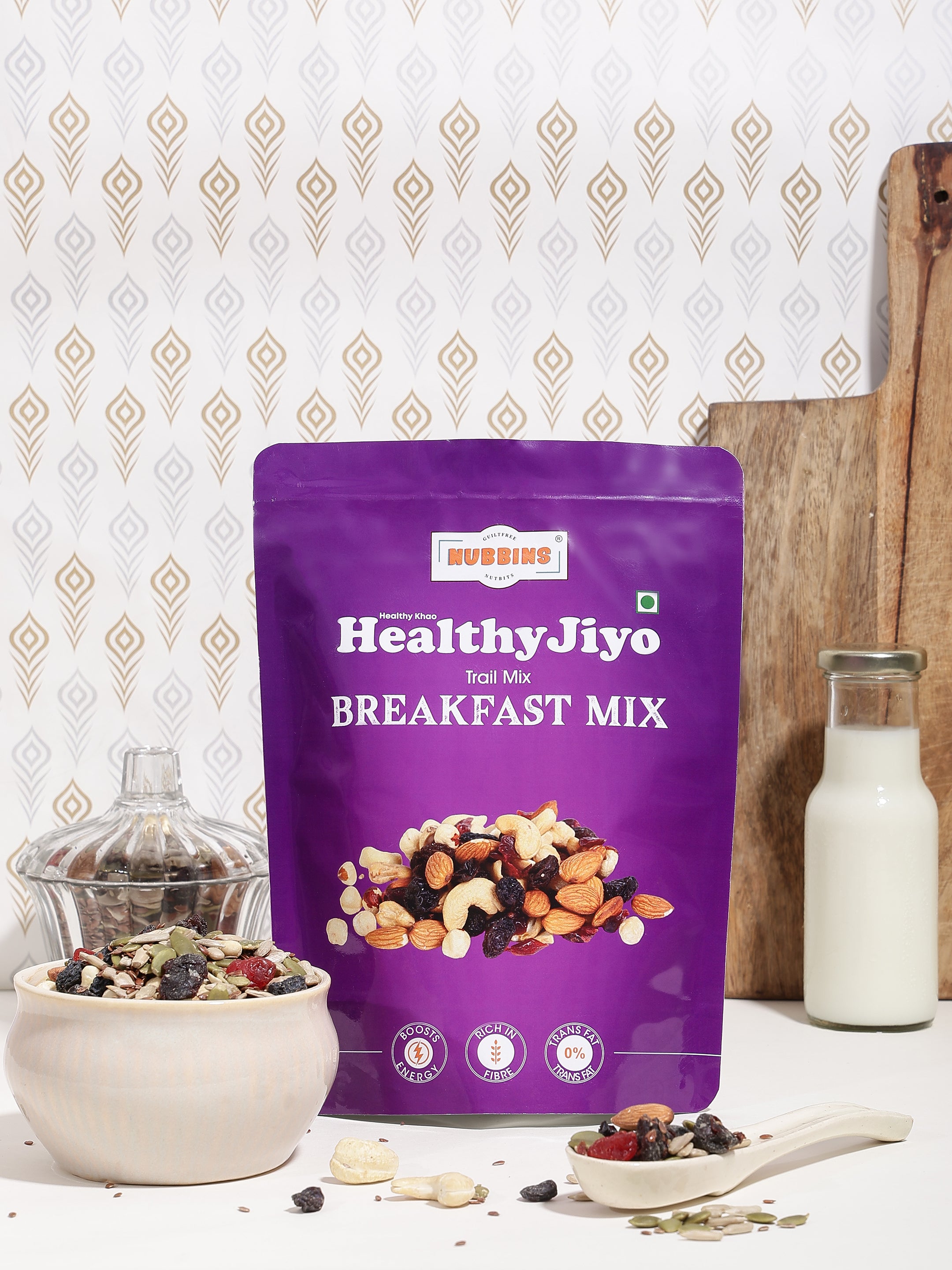 Nubbins HealthyJiyo Trail/Breakfast Mix 500gm.