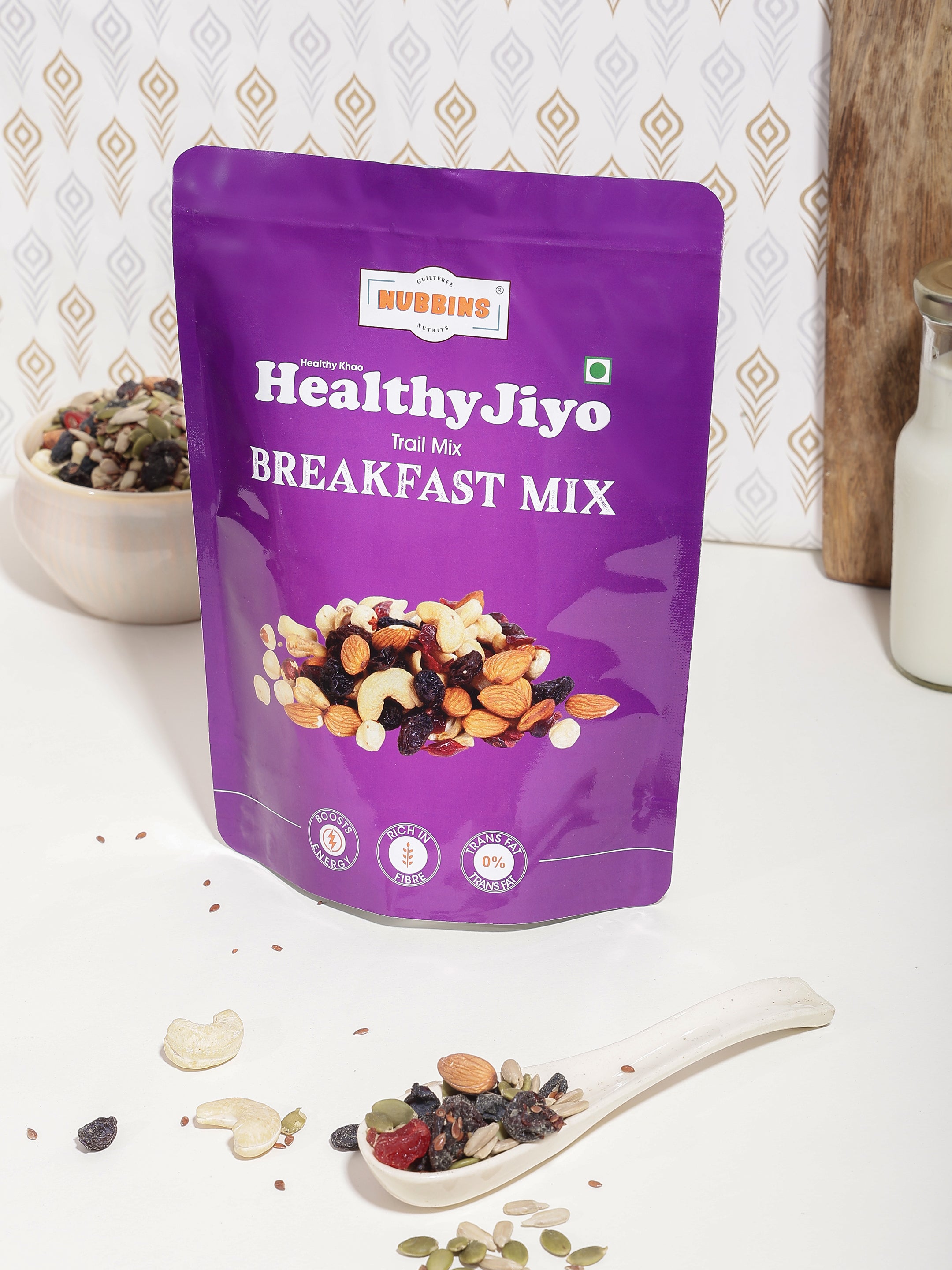 Nubbins HealthyJiyo Trail/Breakfast Mix 500gm.